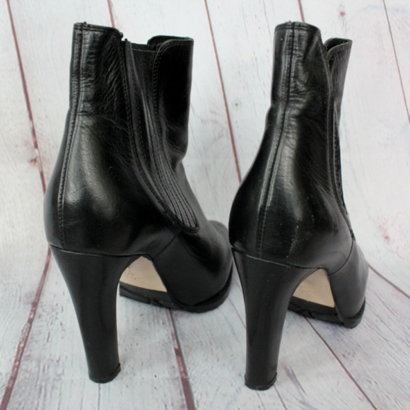 High heel black leather boots - Picture 3 of 5